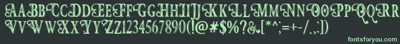 HunterHeartFreeFont Font – Green Fonts on Black Background