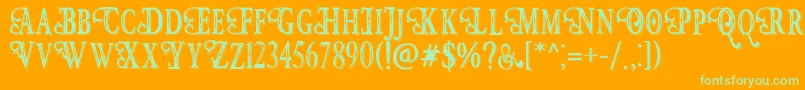 HunterHeartFreeFont Font – Green Fonts on Orange Background