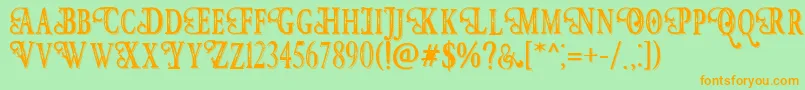 HunterHeartFreeFont Font – Orange Fonts on Green Background