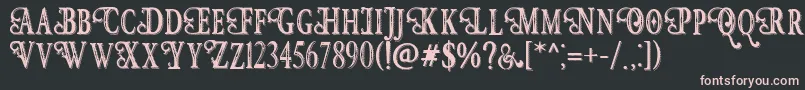 HunterHeartFreeFont-Schriftart – Rosa Schriften auf schwarzem Hintergrund