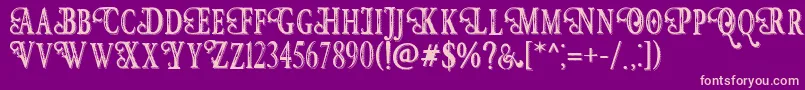 HunterHeartFreeFont Font – Pink Fonts on Purple Background
