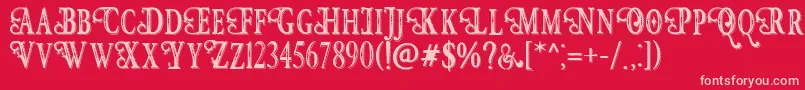 HunterHeartFreeFont Font – Pink Fonts on Red Background