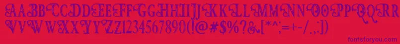 HunterHeartFreeFont Font – Purple Fonts on Red Background