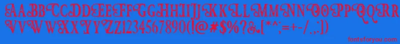 HunterHeartFreeFont Font – Red Fonts on Blue Background