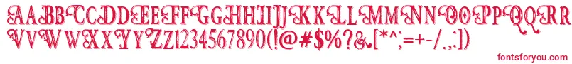 フォントHunterHeartFreeFont – 赤い文字