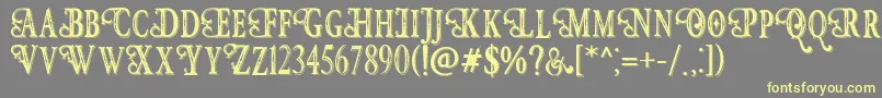 HunterHeartFreeFont Font – Yellow Fonts on Gray Background