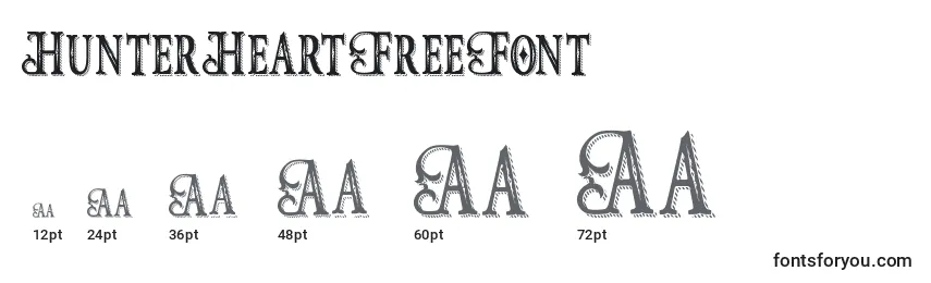 HunterHeartFreeFont Font Sizes