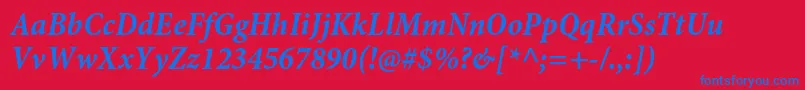 MinionproBoldcnitcapt Font – Blue Fonts on Red Background