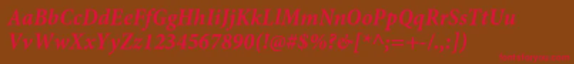 MinionproBoldcnitcapt Font – Red Fonts on Brown Background