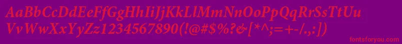 MinionproBoldcnitcapt Font – Red Fonts on Purple Background