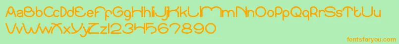 SundownSunrise-Schriftart – Orangefarbene Schriften auf grünem Hintergrund