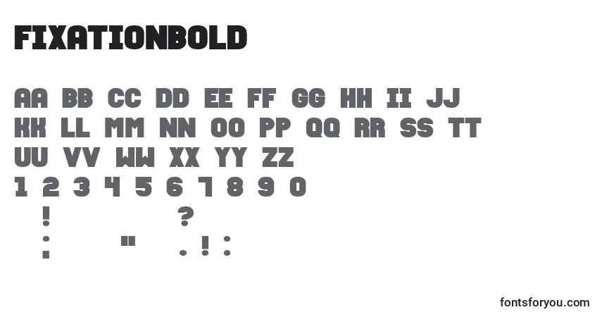 Schriftart FixationBold – Alphabet, Zahlen, spezielle Symbole