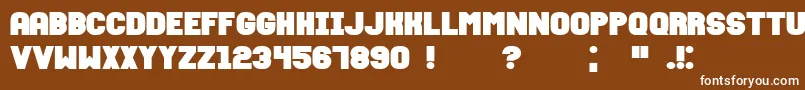 Weitere Informationen zur FixationBold-Schriftart FixationBold-Schriftart – Weiße Schriften auf braunem Hintergrund