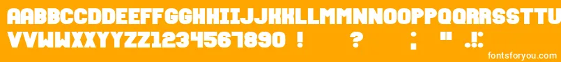 フォントFixationBold – オレンジの背景に白い文字