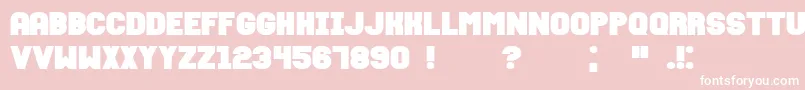 FixationBold-Schriftart – Weiße Schriften auf rosa Hintergrund