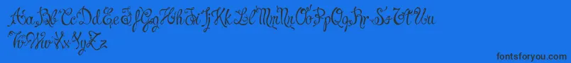 CharmingNormalDemo Font – Black Fonts on Blue Background