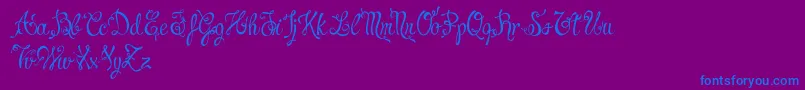 CharmingNormalDemo Font – Blue Fonts on Purple Background