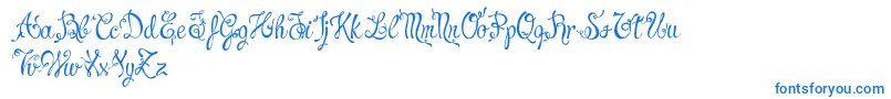 Шрифт CharmingNormalDemo – синие шрифты на белом фоне