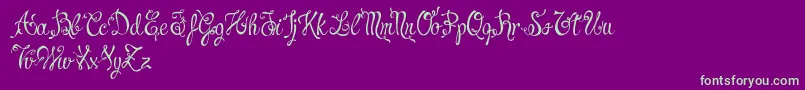 CharmingNormalDemo-Schriftart – Grüne Schriften auf violettem Hintergrund