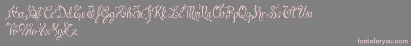 フォントCharmingNormalDemo – 灰色の背景にピンクのフォント