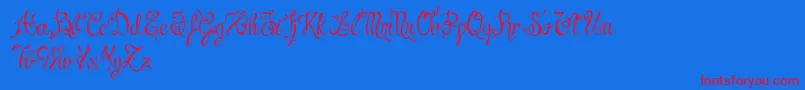 フォントCharmingNormalDemo – 赤い文字の青い背景