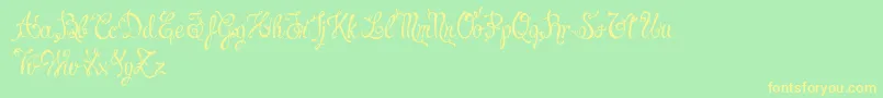 CharmingNormalDemo Font – Yellow Fonts on Green Background