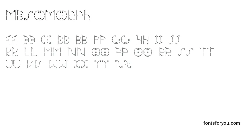 Czcionka Mesomorph – alfabet, cyfry, specjalne znaki