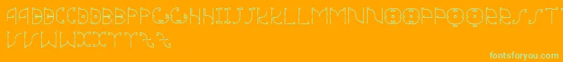 Шрифт Mesomorph – зелёные шрифты на оранжевом фоне