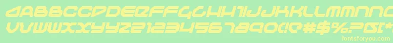 TravelerBoldItalicフォントについての詳細 フォントTravelerBoldItalic – 黄色の文字が緑の背景にあります