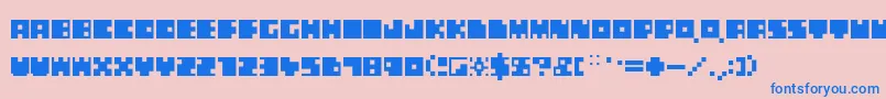 SquarePixels Font – Blue Fonts on Pink Background