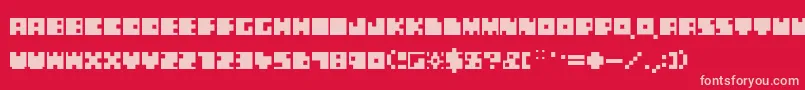 SquarePixels Font – Pink Fonts on Red Background