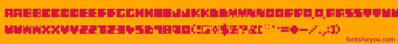 SquarePixels Font – Red Fonts on Orange Background