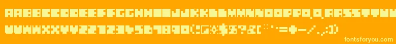 SquarePixels Font – Yellow Fonts on Orange Background