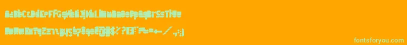 Tapedeck Font – Green Fonts on Orange Background