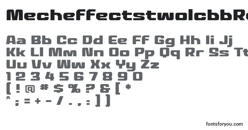 Шрифт MecheffectstwolcbbReg – алфавит, цифры, специальные символы