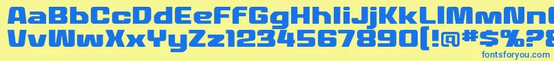 MecheffectstwolcbbReg Font – Blue Fonts on Yellow Background