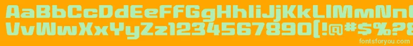 MecheffectstwolcbbReg Font – Green Fonts on Orange Background
