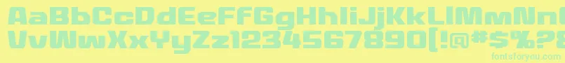 MecheffectstwolcbbReg Font – Green Fonts on Yellow Background