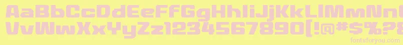 MecheffectstwolcbbReg Font – Pink Fonts on Yellow Background