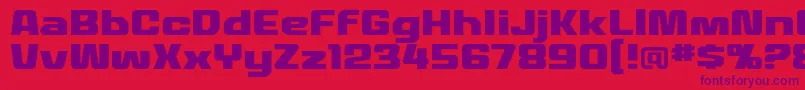 フォントMecheffectstwolcbbReg – 赤い背景に紫のフォント