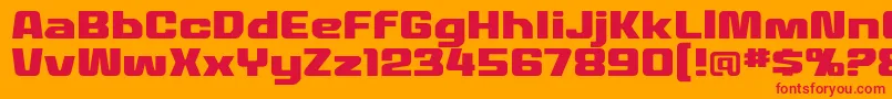 MecheffectstwolcbbReg Font – Red Fonts on Orange Background