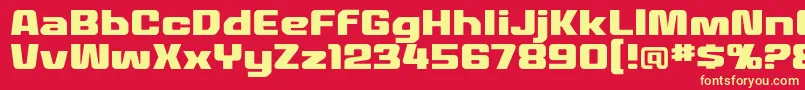 MecheffectstwolcbbReg Font – Yellow Fonts on Red Background