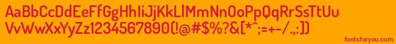 DosisSemibold Font – Red Fonts on Orange Background