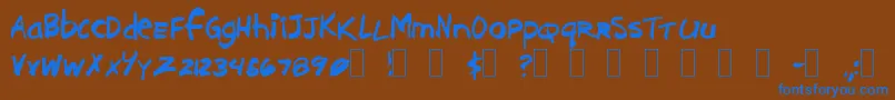 Шрифт Brushcut – синие шрифты на коричневом фоне