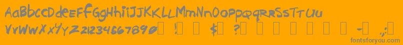 フォントBrushcut – オレンジの背景に灰色の文字