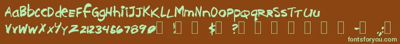 Шрифт Brushcut – зелёные шрифты на коричневом фоне