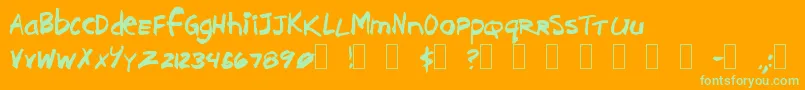 Brushcut Font – Green Fonts on Orange Background