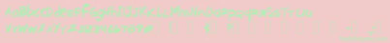 Brushcut Font – Green Fonts on Pink Background