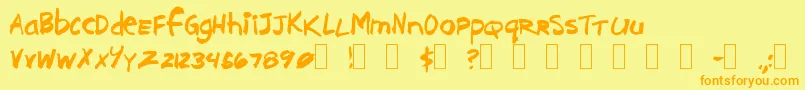 Brushcut Font – Orange Fonts on Yellow Background