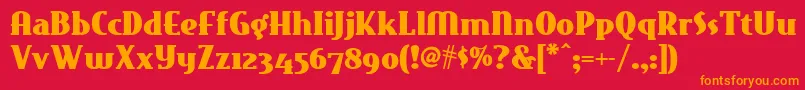 East Font – Orange Fonts on Red Background